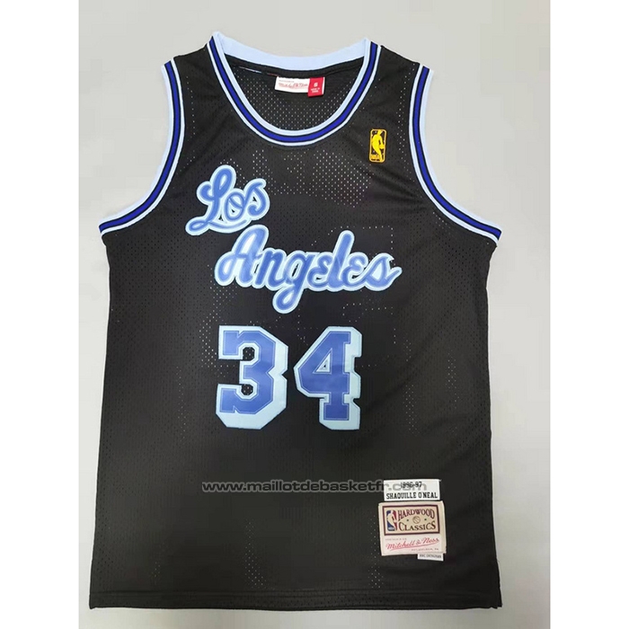 Maillot Los Angeles Lakers Shaquille O'Neal #34 Mitchell & Ness 1996-97 Bleu Noir